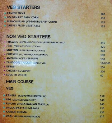 Madrasapattinam menu 