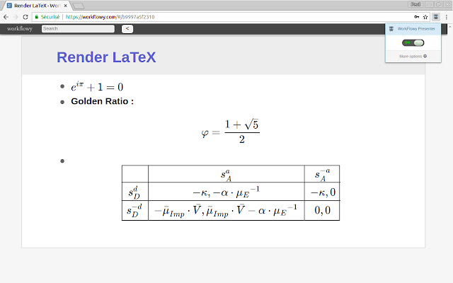 WorkFlowy Presenter chrome extension