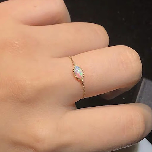 Title 4, Chain Ring With Adjustable Inlay Safari Colorfu...