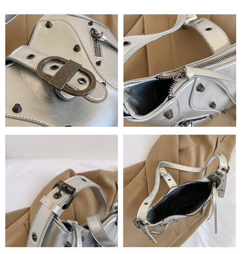 Title 12, All-match Crescent Dumpling Motorcycle Bag with...