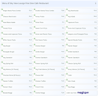 Sky View Lounge Fine Dine Cafe Restaurant menu 1