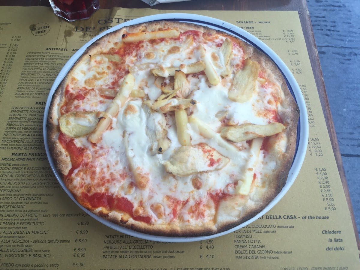 Chicken and fries gf pizza