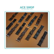 Dây Da Lv Khâu Tay Thủ Công Cho Đồng Hồ Apple Watch 1 2 3 4 5 6 , Đủ Size Từ 38 - 40 - 42 - 44Mm