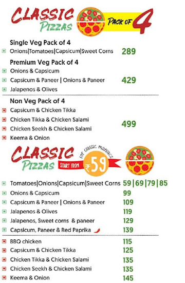 La Pino'z Pizza menu 