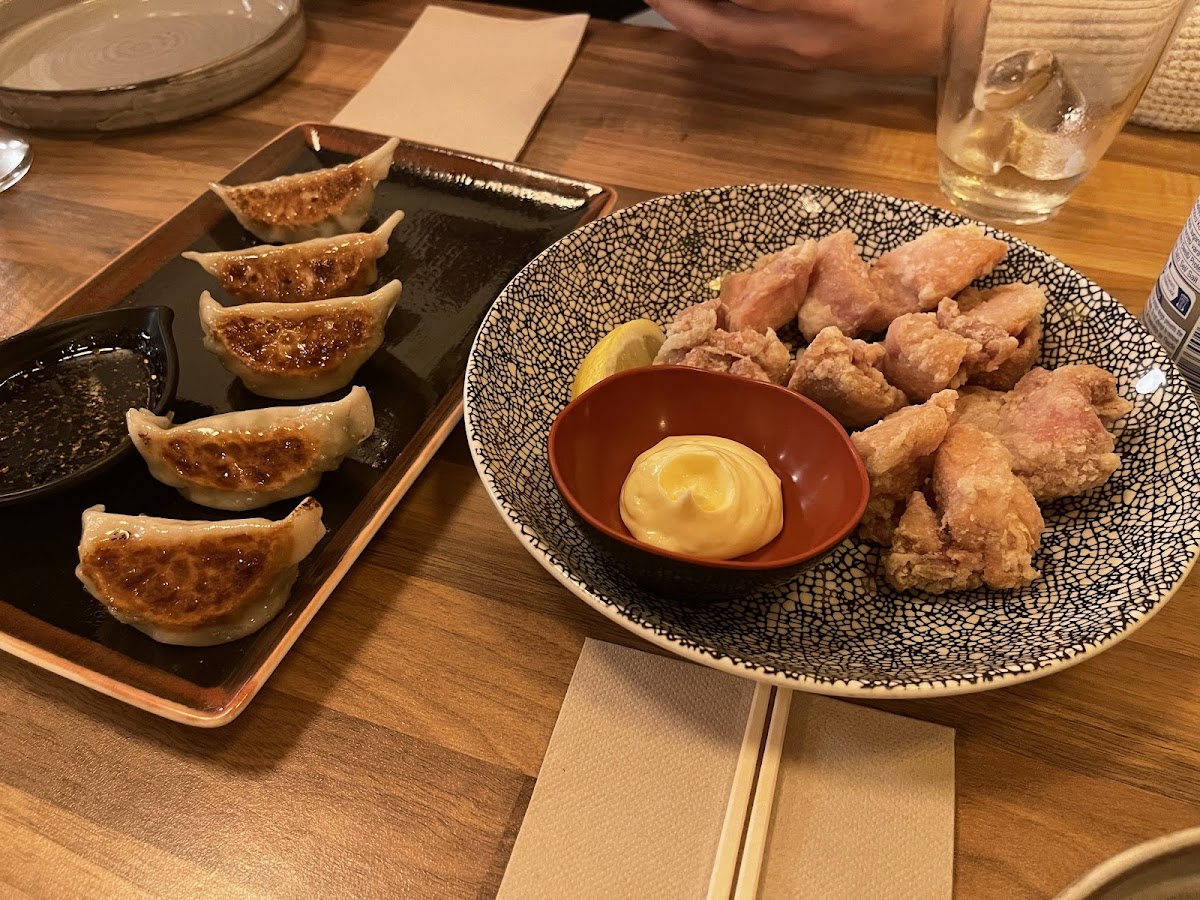 Potstickers and chicken Katsun