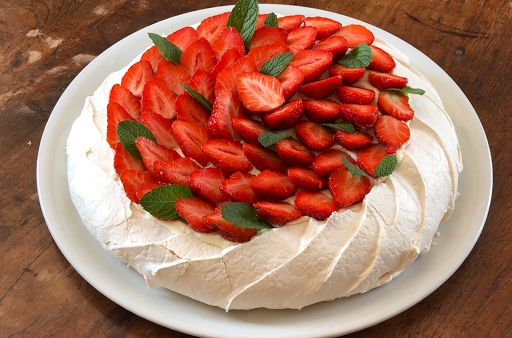 meringue aux fraises ,menthe et  HE decitron