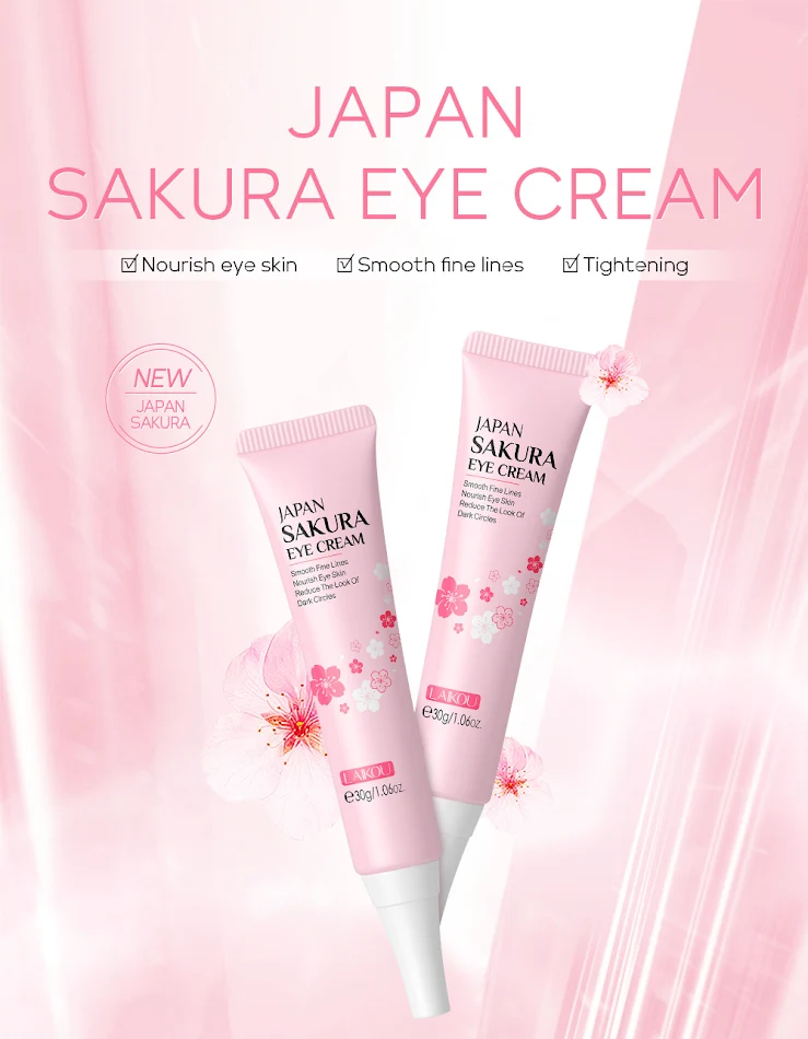 Sakura Eye Cream 30g Moisturizing Hydrates and Reduces Wrinkles and Dark Circles Deep Nourishment for Smoother Skin Dail
