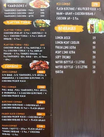 Al Arab Restaurant menu 