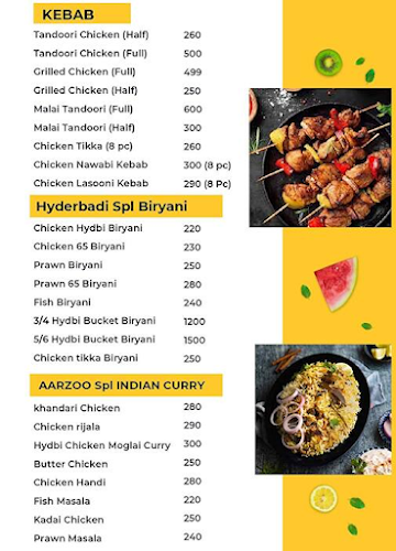 Aarzoo Sea Food & Grill Kabab menu 