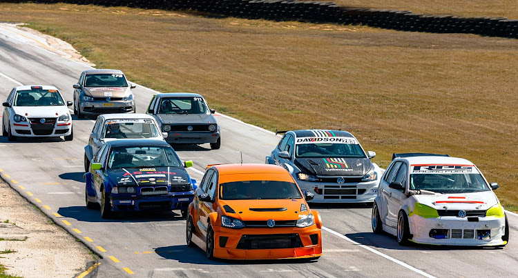 EP Saloons category drivers in action at Aldo Scribante when racing returned to the Port Elizabeth circuit