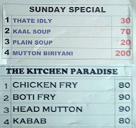 Kitchen Paradise menu 1