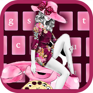 Download Modern girl pink graffiti keyboard theme For PC Windows and Mac