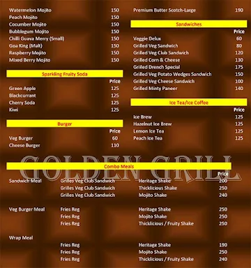 Golden Grill Sandwiches menu 