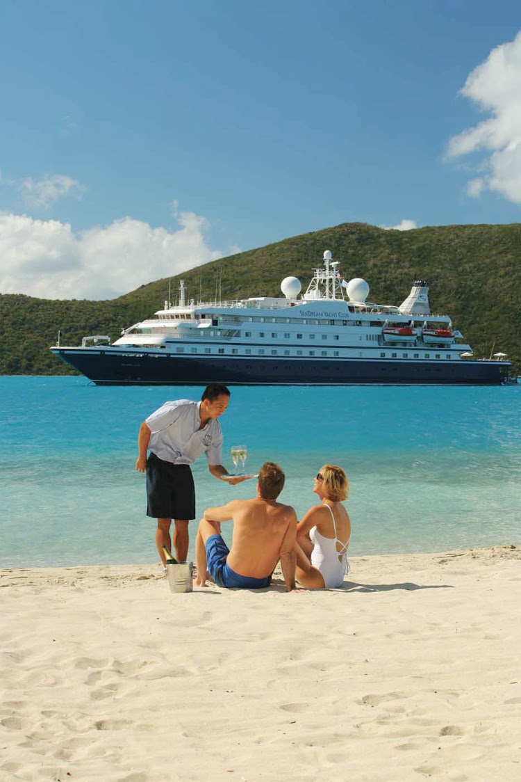 You, a beach, and impeccable service, courtesy of SeaDream Yacht Club cruises.