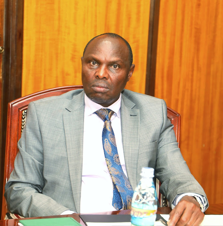 Head of Public Service Felix Kosgei during a visit to IG of Police Japheth Koome on Thursday, January 19, 2023