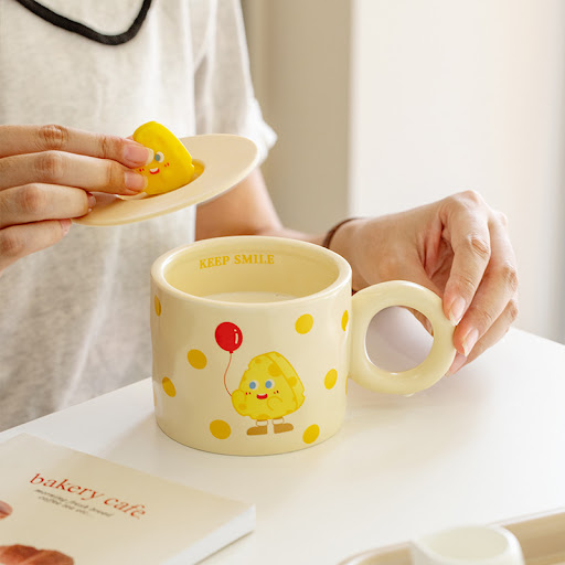 Title 3, Cream Wind Band Cover Mug Enjoy your hot drinks...