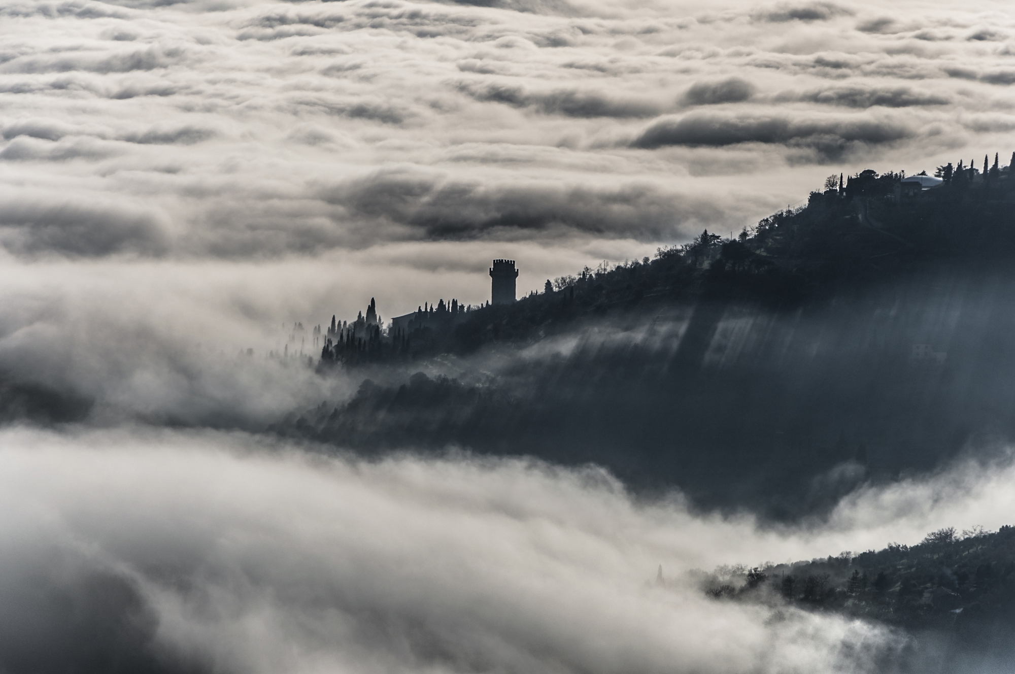 Spunta la torre dal mare di nebbia di andreap