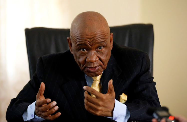 Lesotho's Prime Minister Thomas Thabane gestures as he speaks during an interview at State House in Maseru, Lesotho, on February 27 2015.