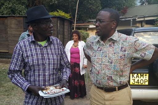 Kisili Mutua with Chief Justice Willy Mutunga during the commemoration of PIO GAMA PINTO in Nairobi on March 9, Kisilu was charged and convicted for killing PIO GAMA PINTO.Photo Courtesy