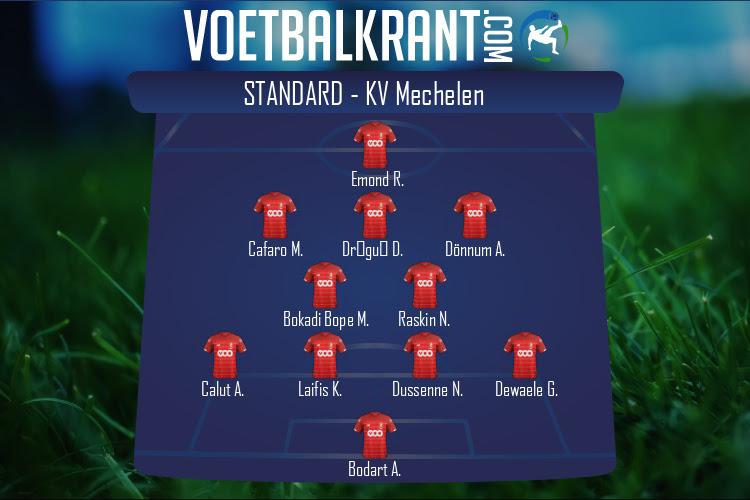 Opstelling Standard | Standard - KV Mechelen (30/01/2022)