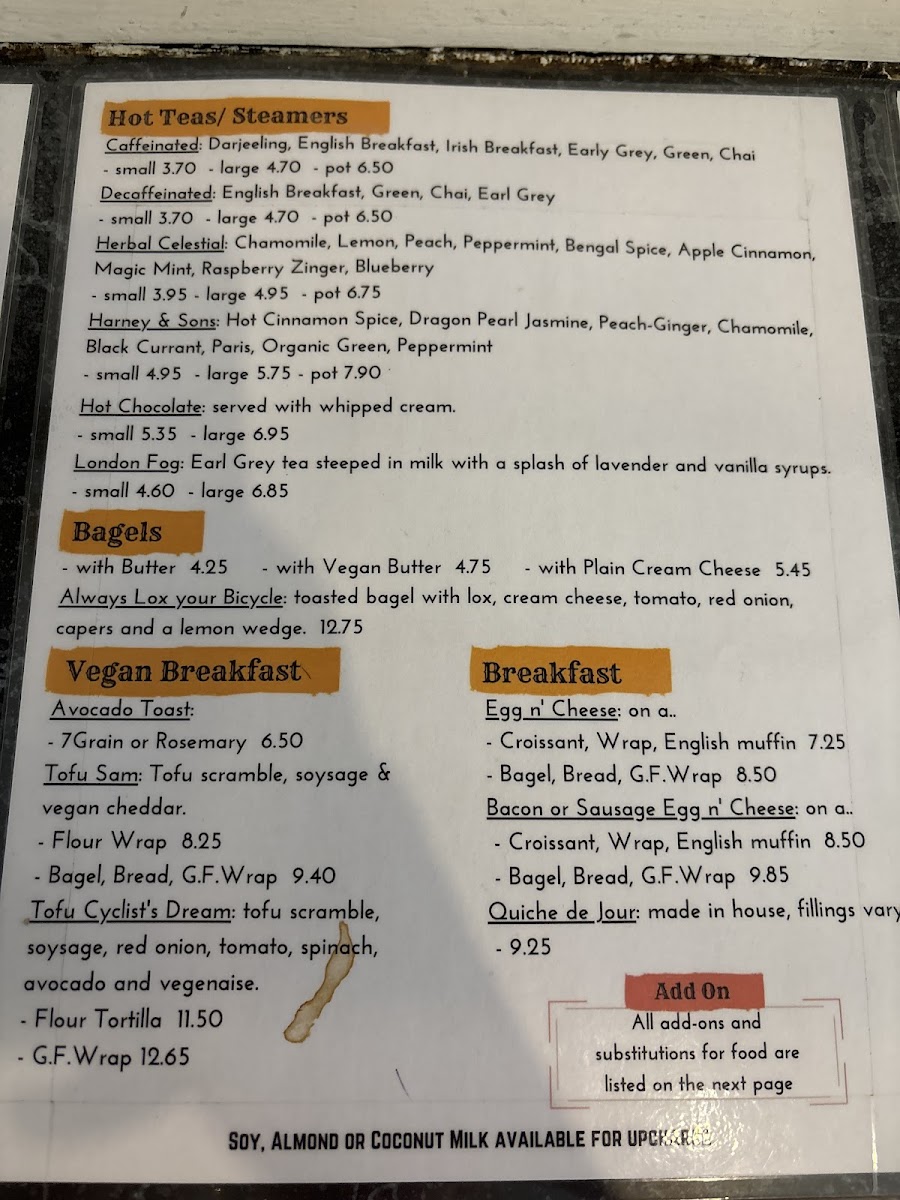 Maude's Cafe gluten-free menu