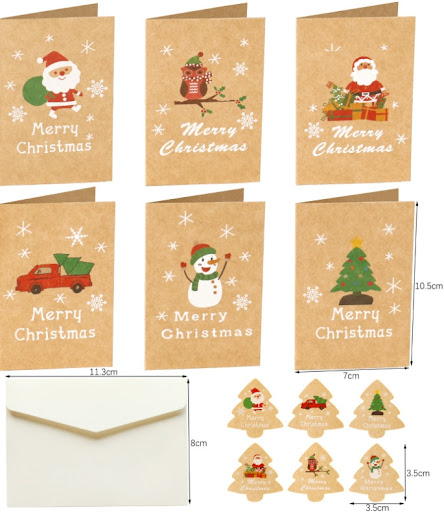 Title 2, Kraft Paper Christmas Blessing Card Message Car...