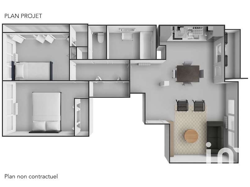 Vente appartement 3 pièces 57 m² à Montreuil (93100), 330 000 €