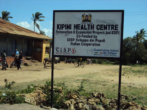 Kipini health centre in Tana Delta. One person has died and 12 are admitted at Kipini Hospi- tal in a cholera outbreak