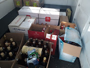 Some of the liquor seized by police in Kraaifontein.