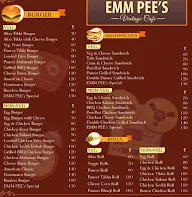 Emm Pee's Vintage Cafe menu 1