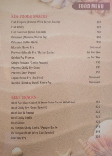 Viva Goa menu 