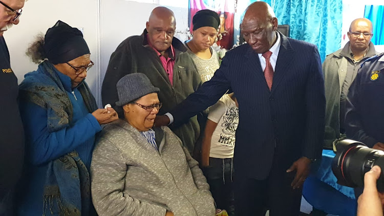 The family of Sgt Donovan Prins, killed in the line of duty, were visited by national police minister Bheki Cele on June 26 2019.