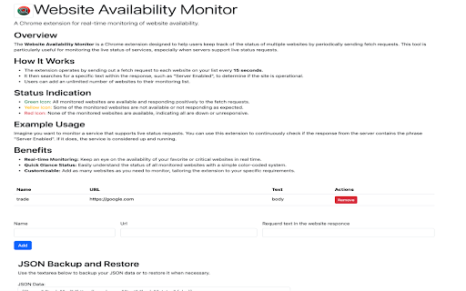 Website Status Indicator