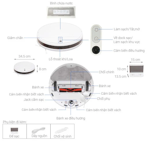 Robot hút bụi lau nhà Xiaomi Vacuum Mop 2 Lite BHR5217