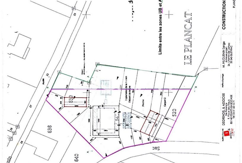  Vente Terrain à bâtir - 3 612m² à Queyrac (33340) 