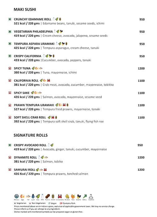 Soi & Sake menu 