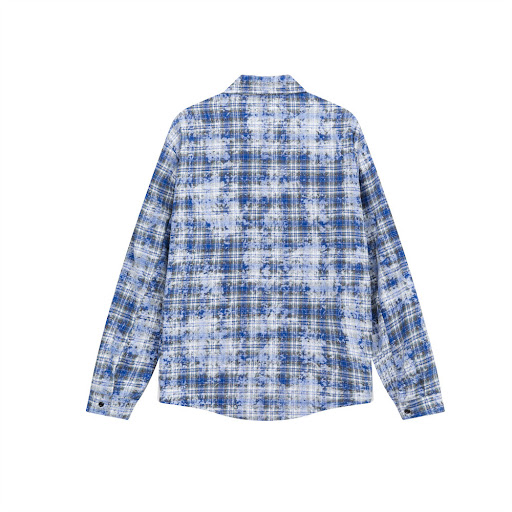 Title 13, Punk Distressed Washed Loose Long-sleeved Plaid...