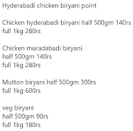 Hyderabadi Chicken Biryani Point menu 1