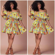 Ankara Off Shoulder Short Gown  Icon