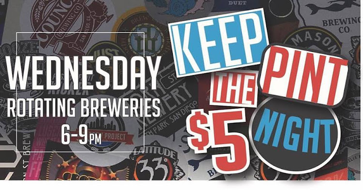 Logo for Wednesday's $5 Keep-The-Pint Nights