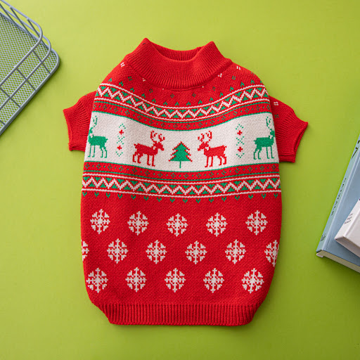 Title 4, Christmas Tree Elk Dog Sweater Keeps Your Pup W...