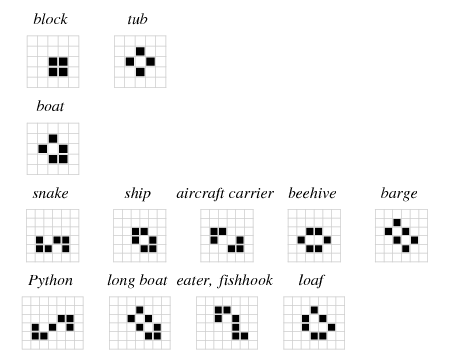 different patterns Game of life Conway's