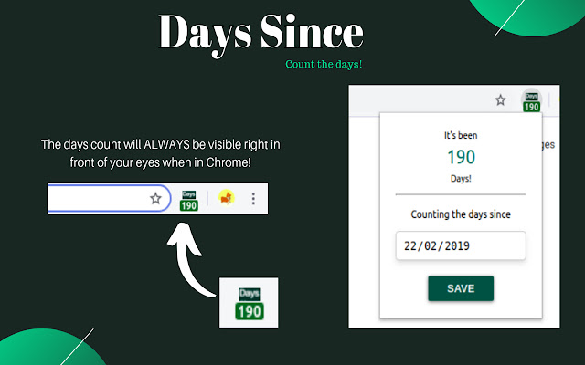 Days Since (Days Count) chrome extension