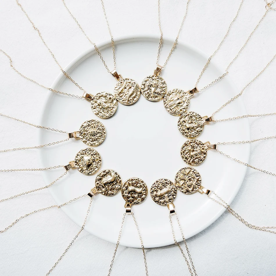 Personalized twelve constellation pendant clavicle chain