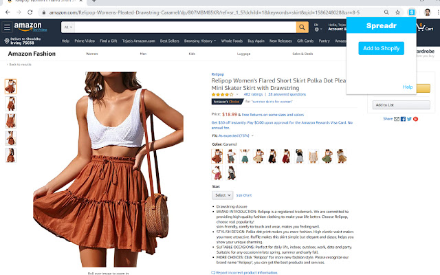 Spreadr Amazon Importer Extension chrome extension