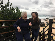 Blythe Kruger, 89, and her granddaughter, Angel Campey, after a kind shopper paid for Kruger's groceries while panic buyers behind her in the queue yelled at her to hurry up. 