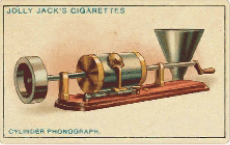 シリンダー式蓄音機：1877年、トーマス・エジソン