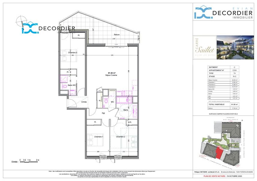 Vente appartement 4 pièces 91.5 m² à Evian-les-Bains (74500), 534 000 €