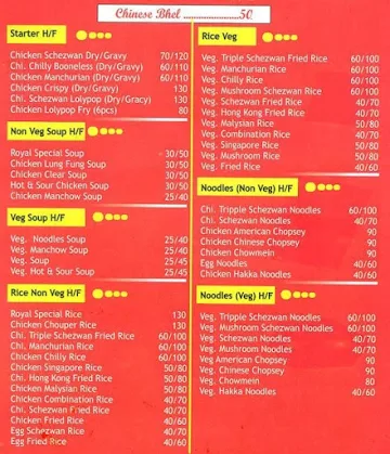 Royal Fast Food Corner menu 