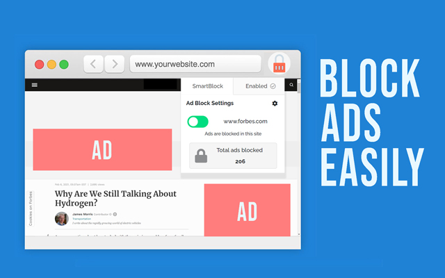 SmartBlock - Adblocker chrome extension